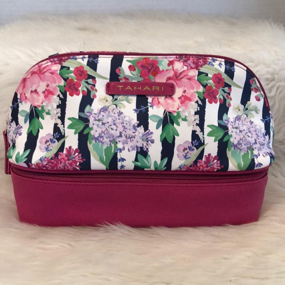 Tahari Floral Print Cosmetic Case
